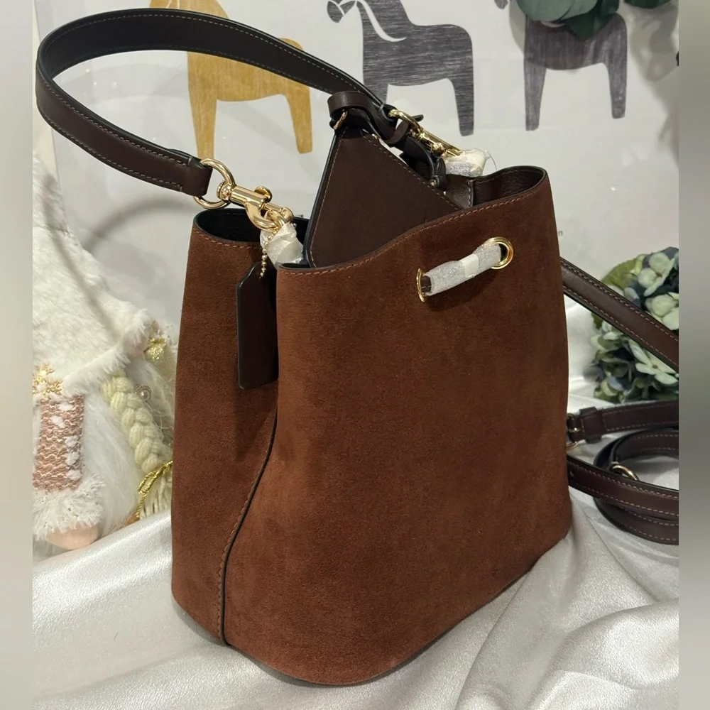 Coach Rowan Bucket Bag  suede/Im/Vintage Brown CCC78 - Picture 6 of 11